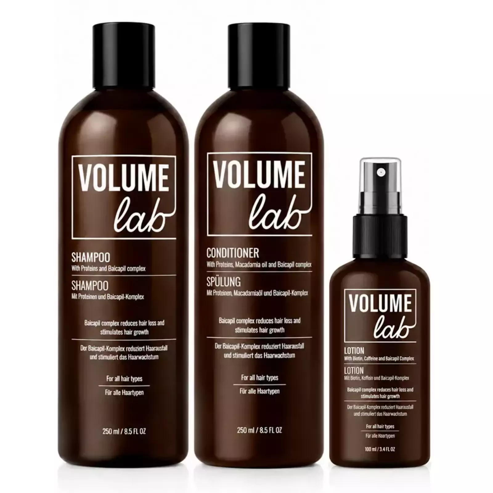 Volume Lab uppsättning: Shampoo, Conditioner och Lotion Volume Lab uppsättning: Shampoo, Conditioner och Lotion