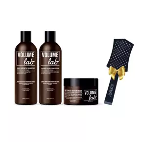 Volume Lab hela uppsättningen: Shampoo, Conditioner och Mask + Present: exklusiv hårborste