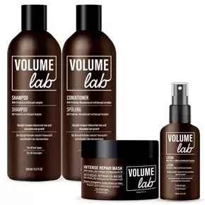 Volume LAB system för förnyelse av hårtillväxt med biotin och koffein för långsamt växande, slitet hår