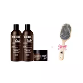 Volume Lab hela uppsättningen: Shampoo, Conditioner, Mask + GÅVA: hårborste!