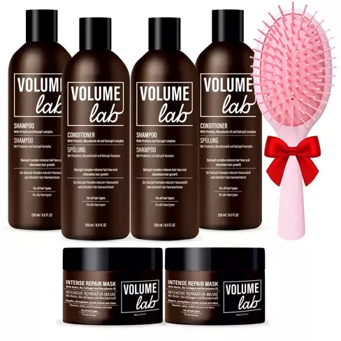 SOMMARREA! VOLUME LAB intensivt håråterställnings- och återfuktande set + GÅVA: hårborste!