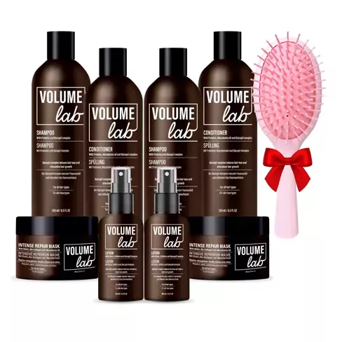 MEGA hårbox! Volume LAB system för förnyelse av hårtillväxt med biotin och koffein för långsamt växande, slitet hår + GÅVA: hårborste MEGA hårbox! Volume LAB system för förnyelse av hårtillväxt med biotin och koffein för långsamt växande, slitet hår + GÅVA: hårborste