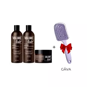 Volume Lab hela uppsättningen: Shampoo, Conditioner, Mask + GÅVA: hårborste!