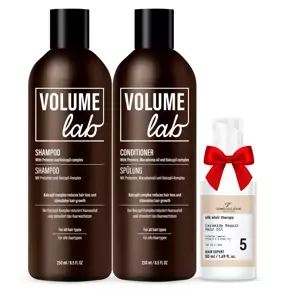 Försommarrea! Volume Lab baspaket: Schampo och Balsam + PRESENT (Lyxig ceramidolja för återställning av skadat hår)!