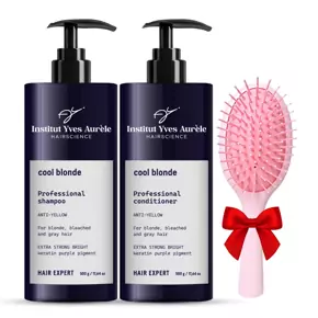 Hårbehandling som neutraliserar gula toner: Shampoo (500ml) och Conditioner (500 ml)