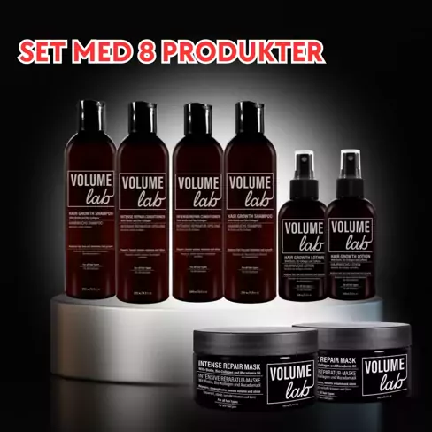  MEGA hårbox! Volume LAB system för förnyelse av hårtillväxt med biotin och koffein för långsamt växande, slitet hår